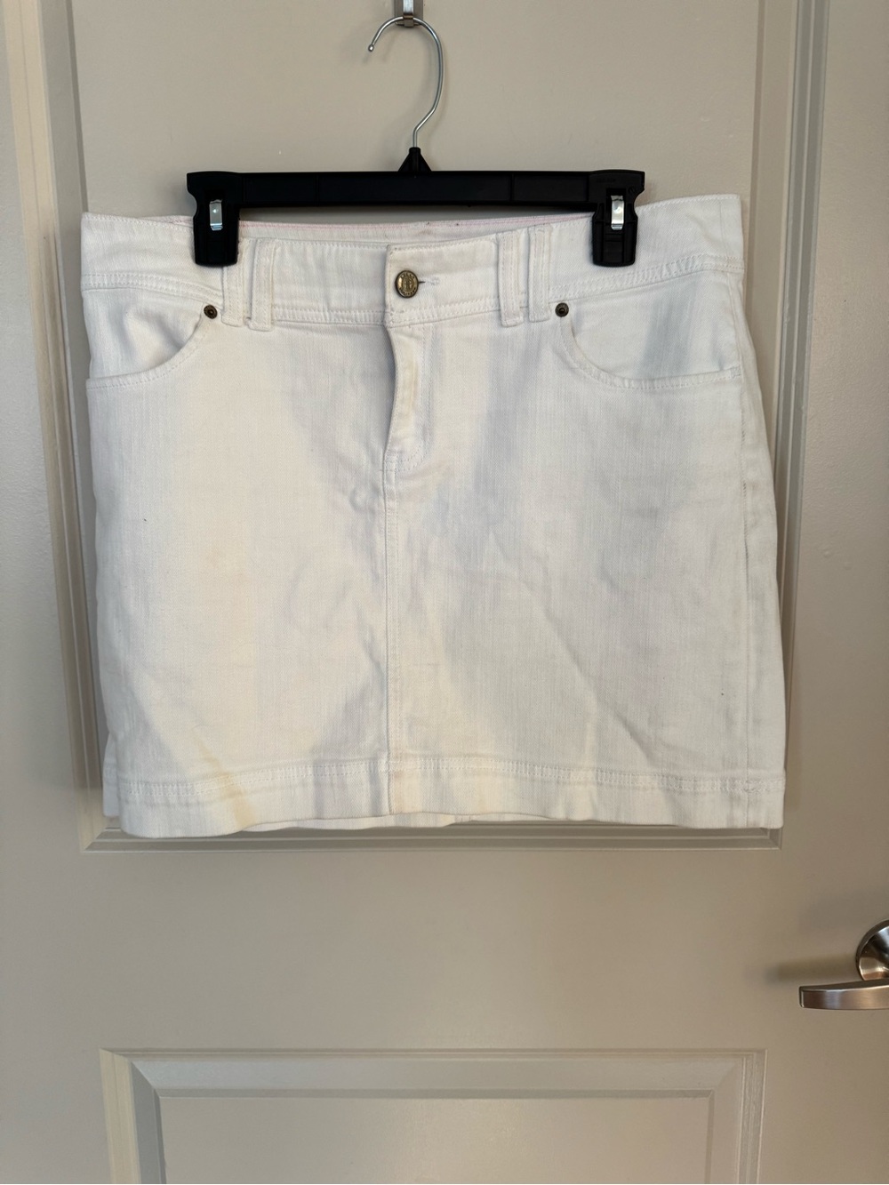 Lilly Pulitzer White Mini Skirt with Pink Trim